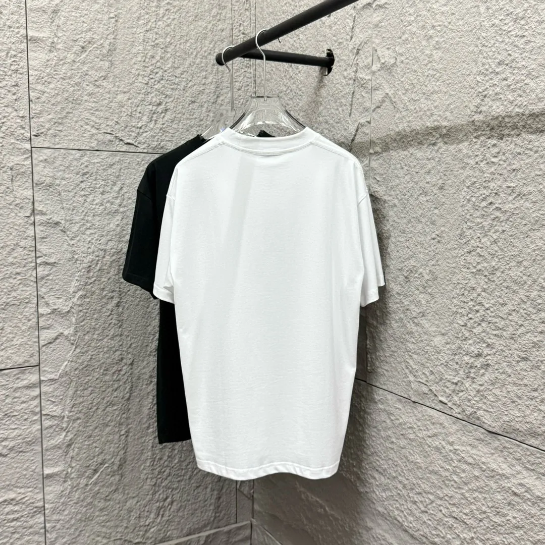 🅿️180 Polo* Ralph Lauren 2025 spring and summer new style Classic pony embroidery Customized double yarn plain cotton fabric Short-sleeved T-shirt Uniform for men and women Color: black white light pink light blue Size: S (90-130 pounds) M (120-150 pounds) L (140-165 pounds) XL (160-180 pounds) XXL (180-210 pounds)